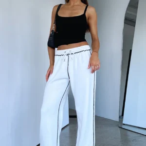 Monday Mood Track Pants White